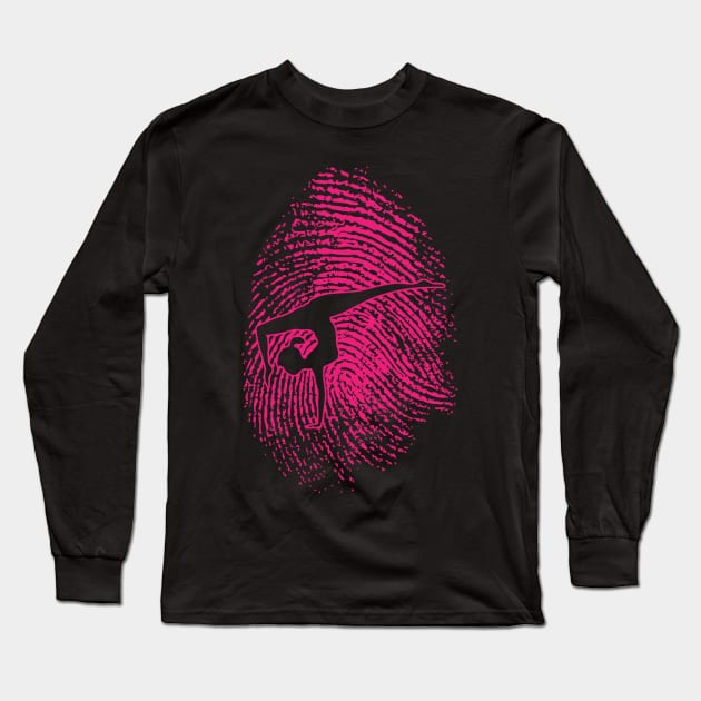 Gymnastics Fingerprint Aerobics Long Sleeve T-Shirt by Shirtbubble